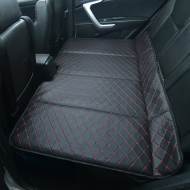 Universal Diamond Car Bed - Non-Inflatable Black and Red Stitching Luxury Leather Diamond Car Bed Mattress Canada