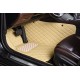 Beige Luxury Leather Diamond Car Floor Mats