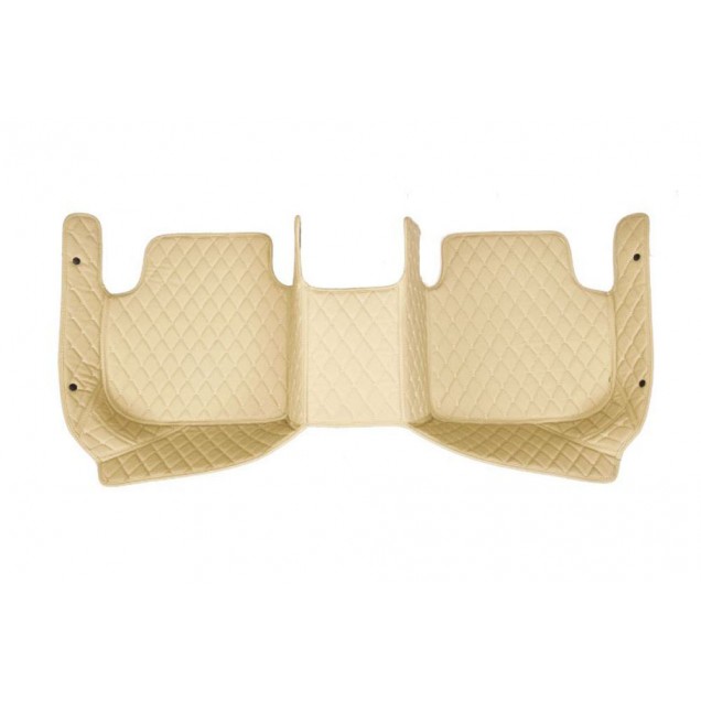 Beige Luxury Leather Diamond Car Floor Mats