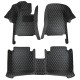 Black and Beige Stitching Luxury Leather Diamond Car Floor Mats