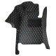 Black and Beige Stitching Luxury Leather Diamond Car Floor Mats