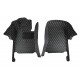 Black and Beige Stitching Luxury Leather Diamond Car Floor Mats