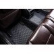 Black and Blue Stitching Luxury Leather Diamond Car Floor Mats