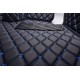 Black and Blue Stitching Luxury Leather Diamond Car Floor Mats