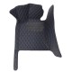 Black and Blue Stitching Luxury Leather Diamond Car Floor Mats