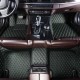 Black and Green Stitching Luxury Leather Diamond Car Floor Mats