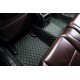 Black and Green Stitching Luxury Leather Diamond Car Floor Mats