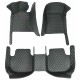 Black and Green Stitching Luxury Leather Diamond Car Floor Mats