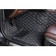 Black and White Stitching Luxury Leather Diamond Car Floor Mats