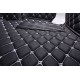 Black and White Stitching Luxury Leather Diamond Car Floor Mats