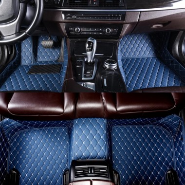 Blue Luxury Leather Diamond Car Floor Mats Canada