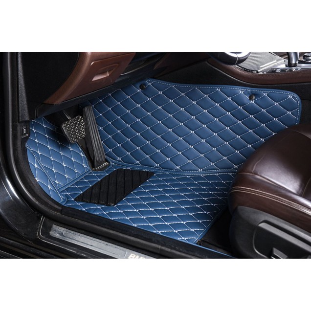 Blue Luxury Leather Diamond Car Floor Mats