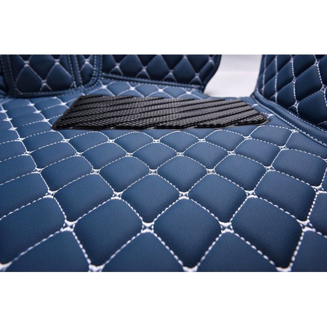 Blue Luxury Leather Diamond Car Floor Mats