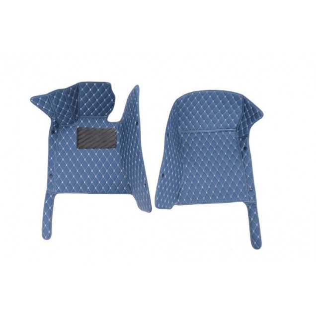 Blue Luxury Leather Diamond Car Floor Mats