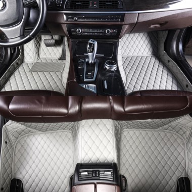 Grey Luxury Leather Diamond Car Floor Mats Canada