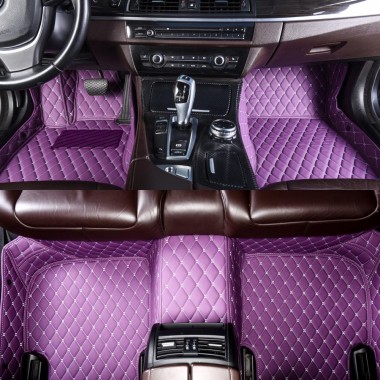 Purple Luxury Leather Diamond Car Floor Mats Canada