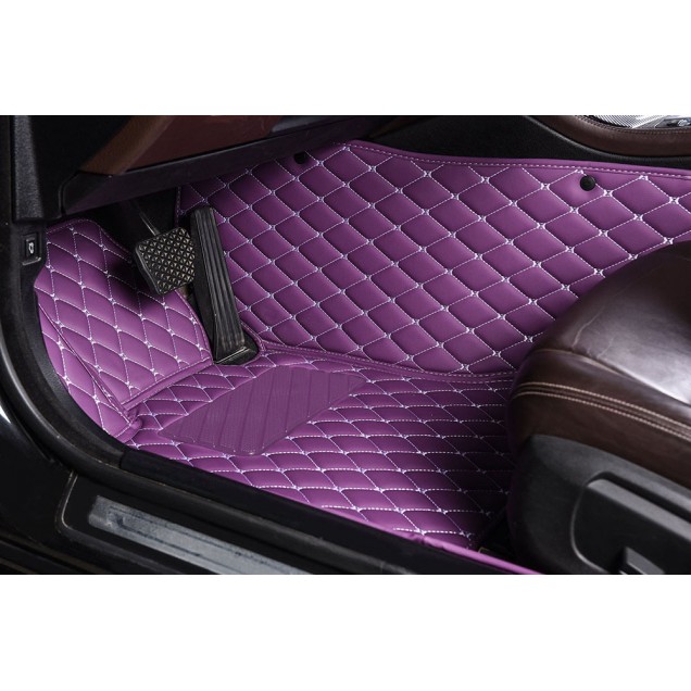 Purple Luxury Leather Diamond Car Floor Mats