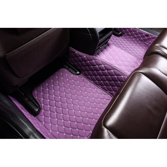 Purple Luxury Leather Diamond Car Floor Mats