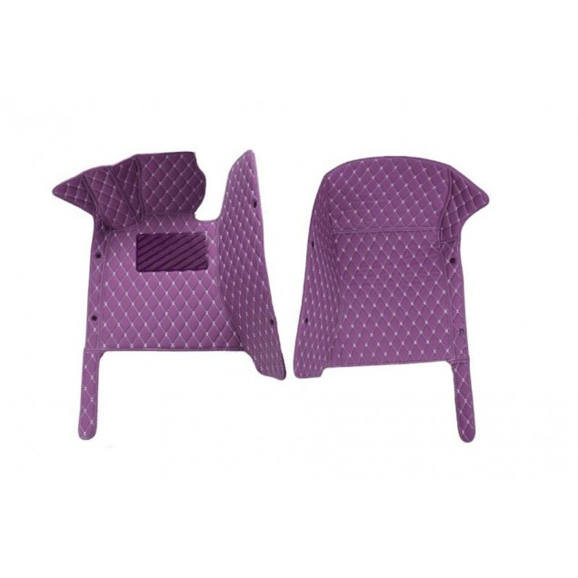 Purple Luxury Leather Diamond Car Floor Mats
