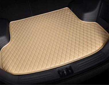 Beige Luxury Leather Diamond Stitching Trunk Base Mats Canada
