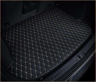 Black and White Diamond Stitching Luxury Leather Trunk Base Mats Canada