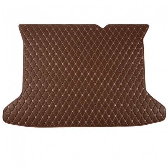 Dark Brown Luxury Leather Diamond Trunk Base Mats Dark Brown Luxury Leather Diamond Trunk Base Mats