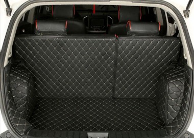 Black and Beige Stitching Full Cover Luxury Leather Diamond Trunk Car Floor Mats Canada