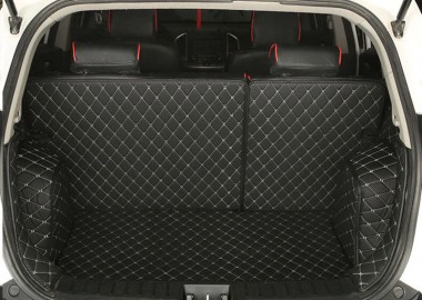 Black and White Stitching Full Cover Luxury Leather Diamond Trunk Car Floor Mats Canada