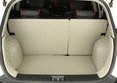 Grey Full Cover Luxury Leather Diamond Trunk Car Floor Mats Canada