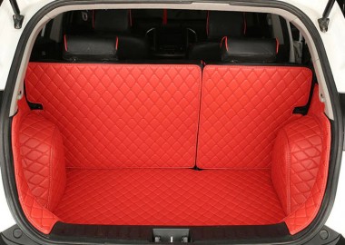 Red Full Cover Luxury Leather Diamond Trunk Car Floor Mats Canada