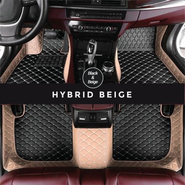 Black and Beige Hybrid Mode Premium Diamond Car Floor Mats Canada