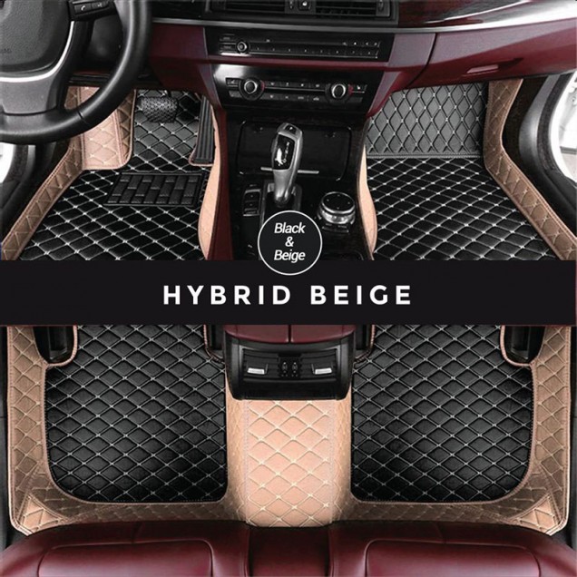 Black and Beige Hybrid Mode Premium Diamond Car Floor Mats Black and Beige Hybrid Mode Premium Diamond Car Floor Mats